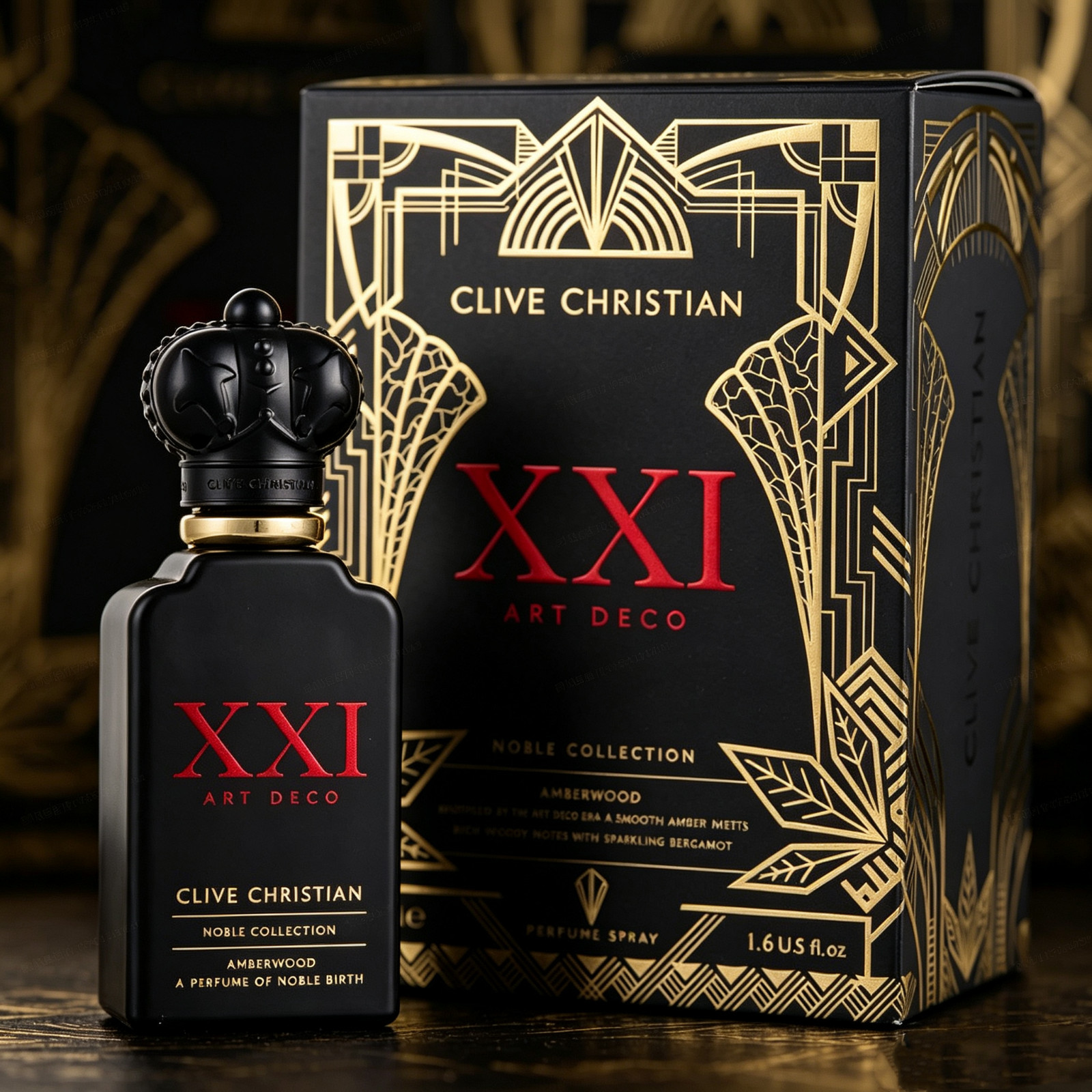 Clive Christian XXI Art Deco Amberwood Parfum Spray 1.6 fl oz / 50ml New Sealed
