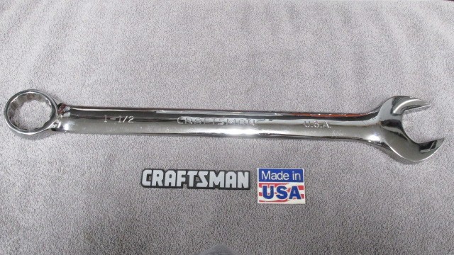 CRAFTSMAN PROFESSIONAL USA Full Polish Large Size Combo Wrench 1-1/2\ CRAFTSMAN PROFESSIONAL USA Full Polish Large Size Combo Wrench 1-1/2\
