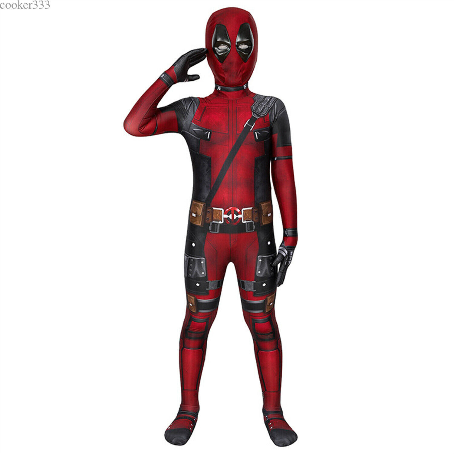 US Deadpool Cosplay Costume Jumpsuits Kids Boys Halloween Zentai Bodysuits Gifts