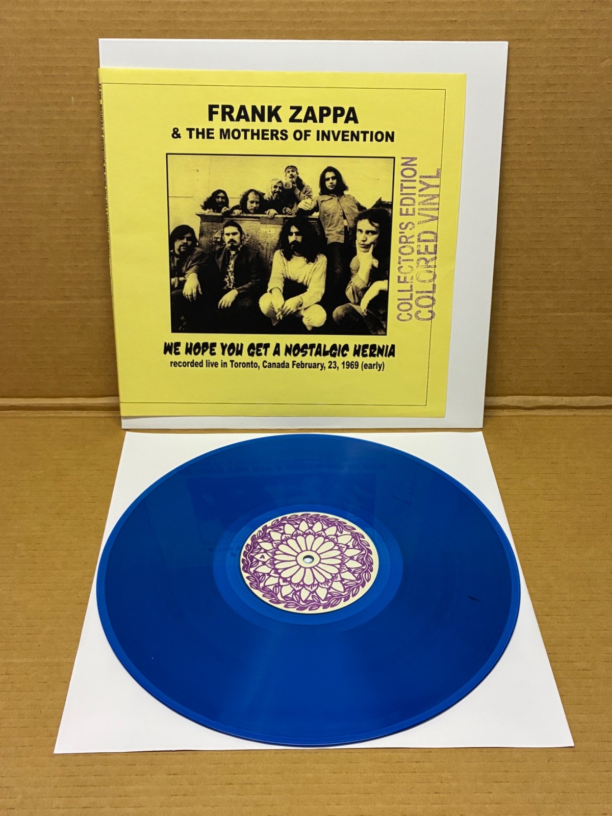 Frank Zappa - WE HOPE YOU GET A NOSTALGIC HERNIA - LP. COLORED VINYL MINT