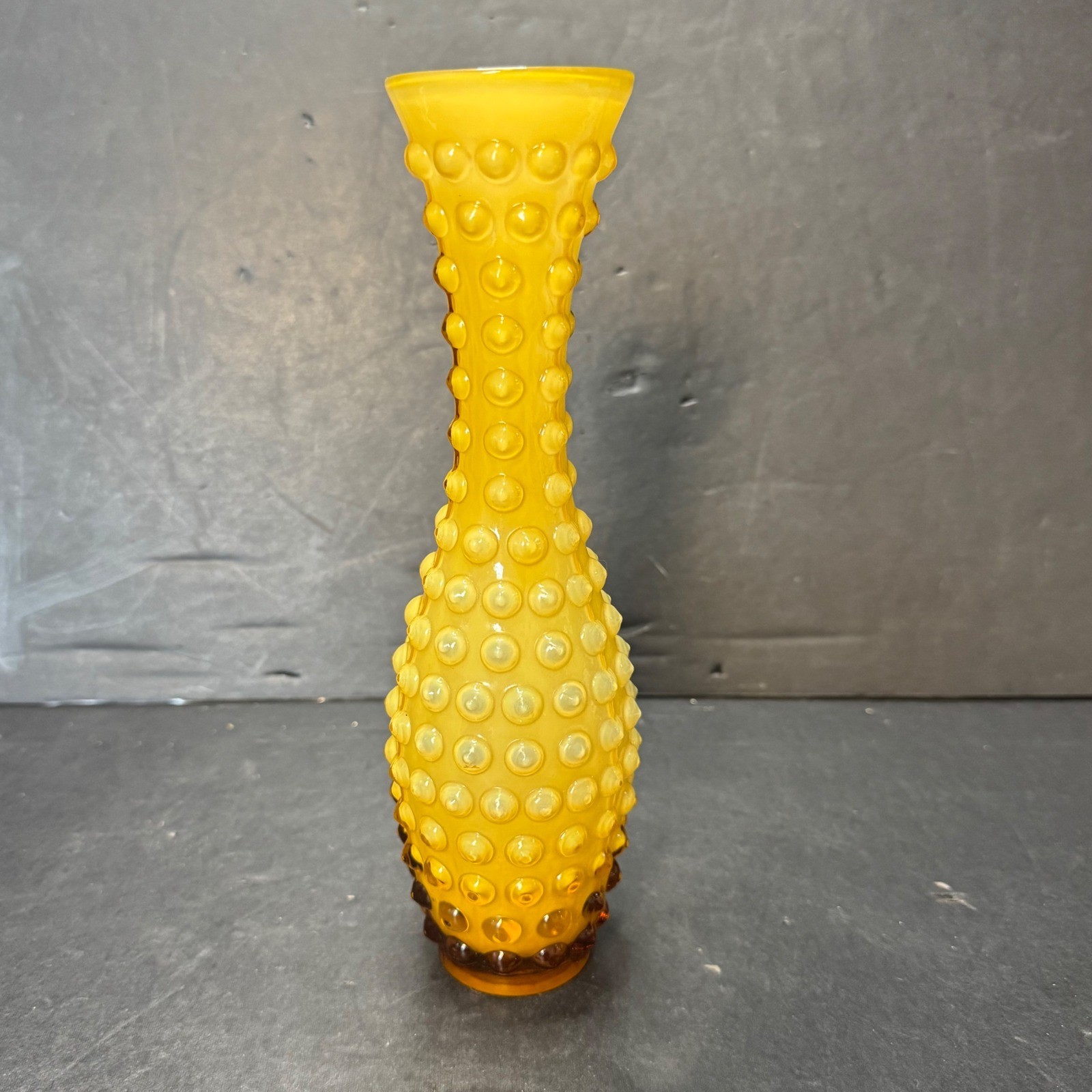Vintage Fenton Amberina Hobnail Glass Bud Vase Orange Yellow Mid Century Modern Vintage Fenton Amberina Hobnail Glass Bud Vase Orange Yellow Mid Century Modern
