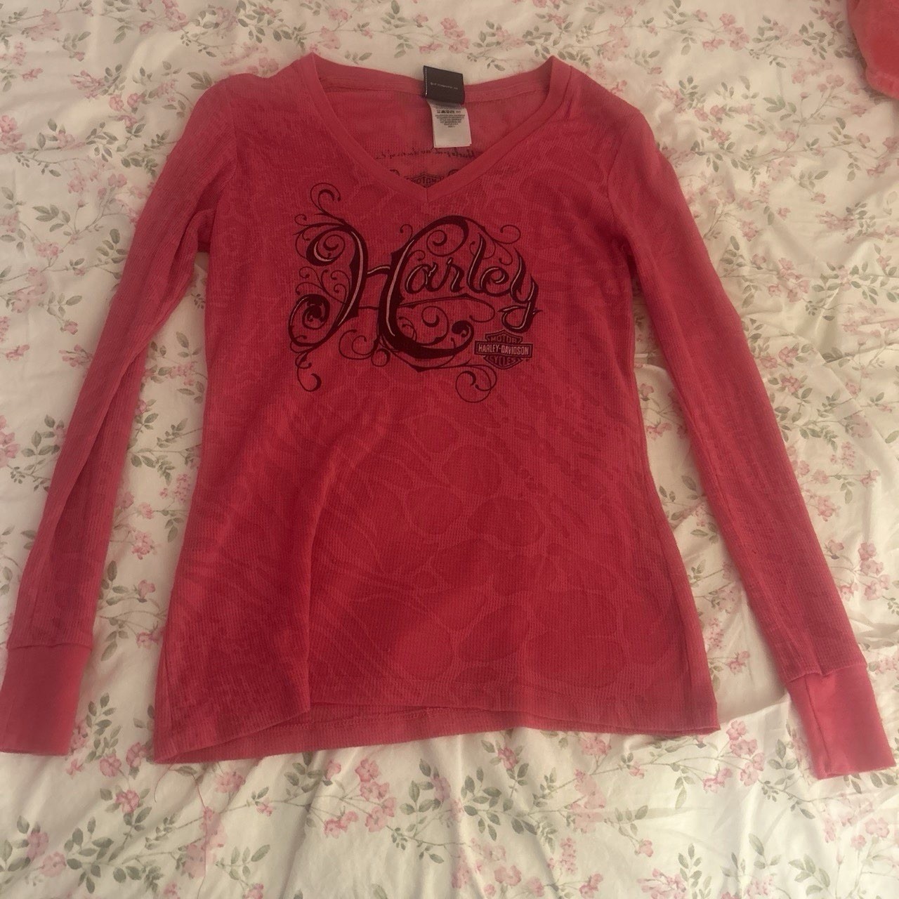 Harley Davidson Pink Women’s Long Sleeve (Size Large)