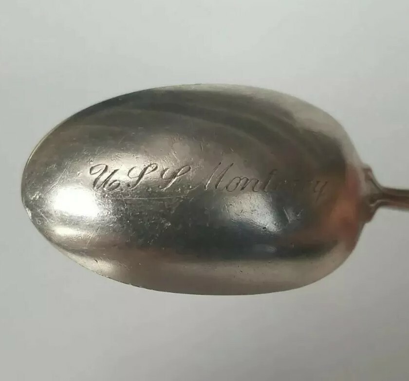 c1900 USS Monterey BM-6 Durgin Iris Pattern Shreve & Co Sterling 925 Tea Spoon c1900 USS Monterey BM-6 Durgin Iris Pattern Shreve & Co Sterling 925 Tea Spoon