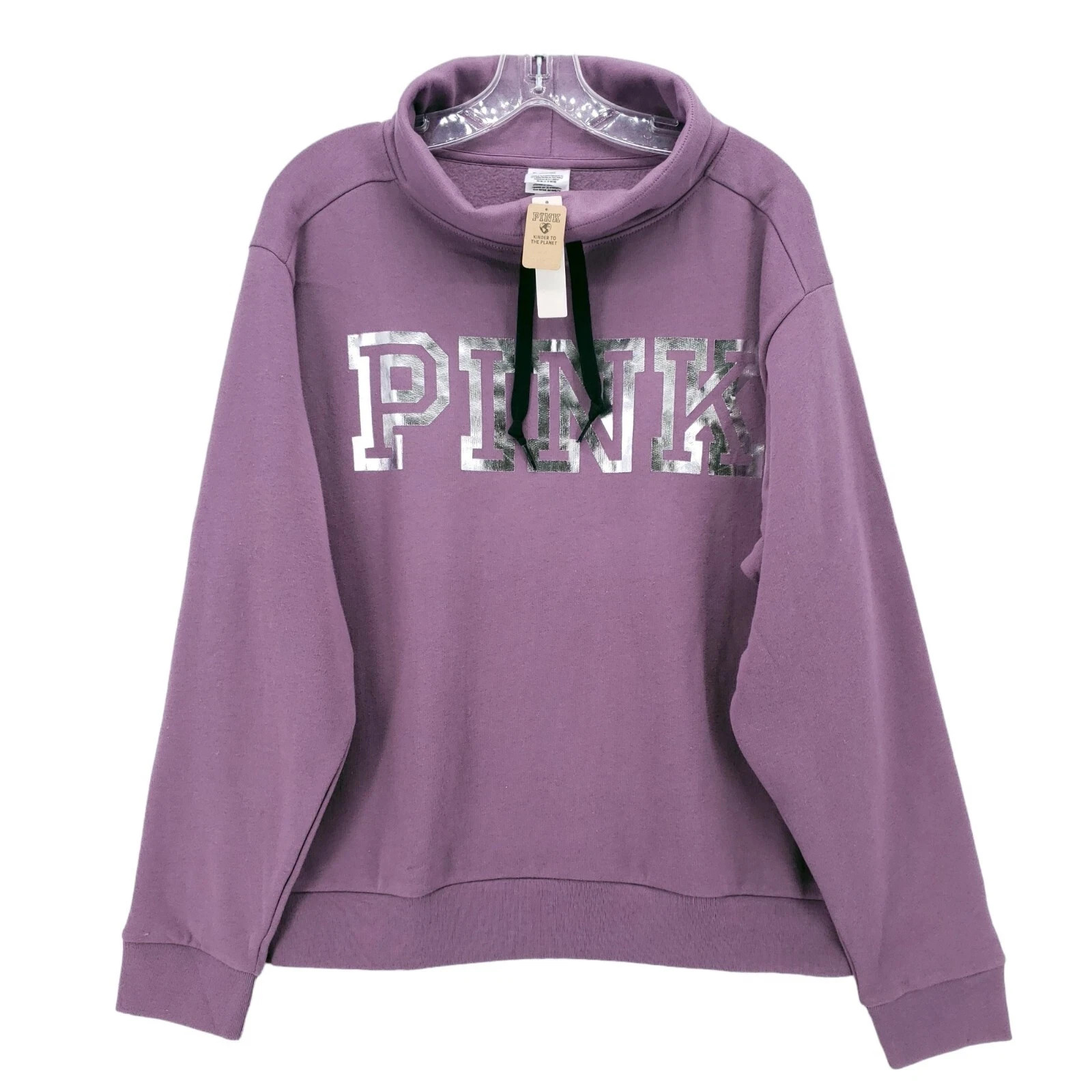 NWT Victoria\'s Secret Pink Pullover Sweatshirt High Cowl Neck Graphic Top XL NWT Victoria\'s Secret Pink Pullover Sweatshirt High Cowl Neck Graphic Top XL