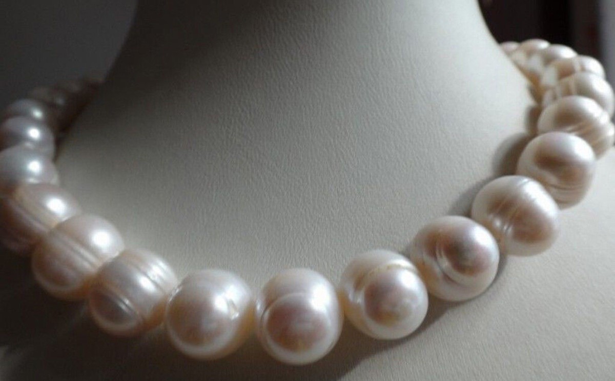 Huge 12-14mm South Sea Genuine Natural White Baroque Pearl Necklace 18\