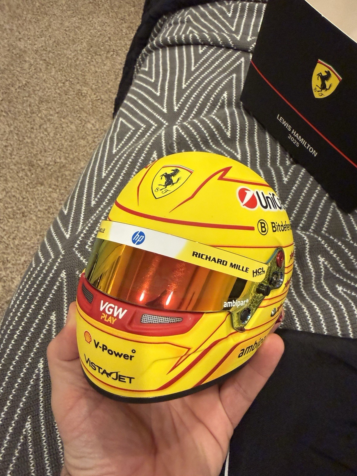 Bell 1:2 Scale F1 Mini Helmet Lewis Hamilton, Ferrari 2025 Season Bell 1:2 Scale F1 Mini Helmet Lewis Hamilton, Ferrari 2025 Season
