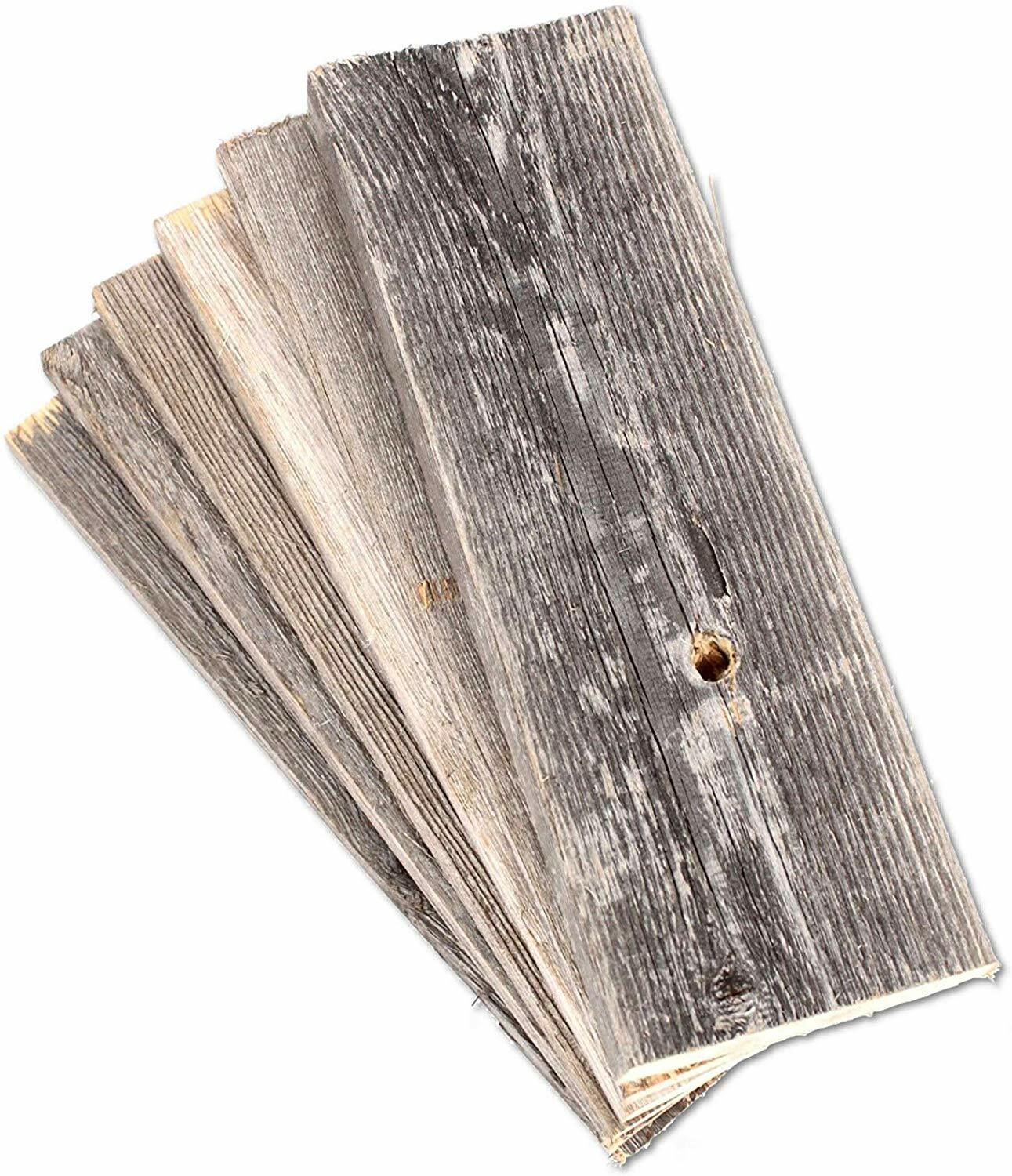 BarnwoodUSA Rustic Farmhouse Weathered Gray Reclaimed Wood Planks (6-Pack) 3.5\