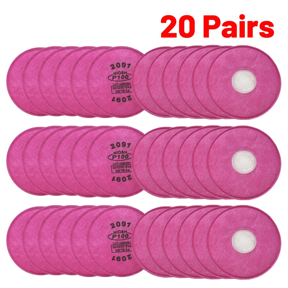 40PCS (20Pack) 2091 P100 Particulate Filter Cotton, Installed on Filter Retainer