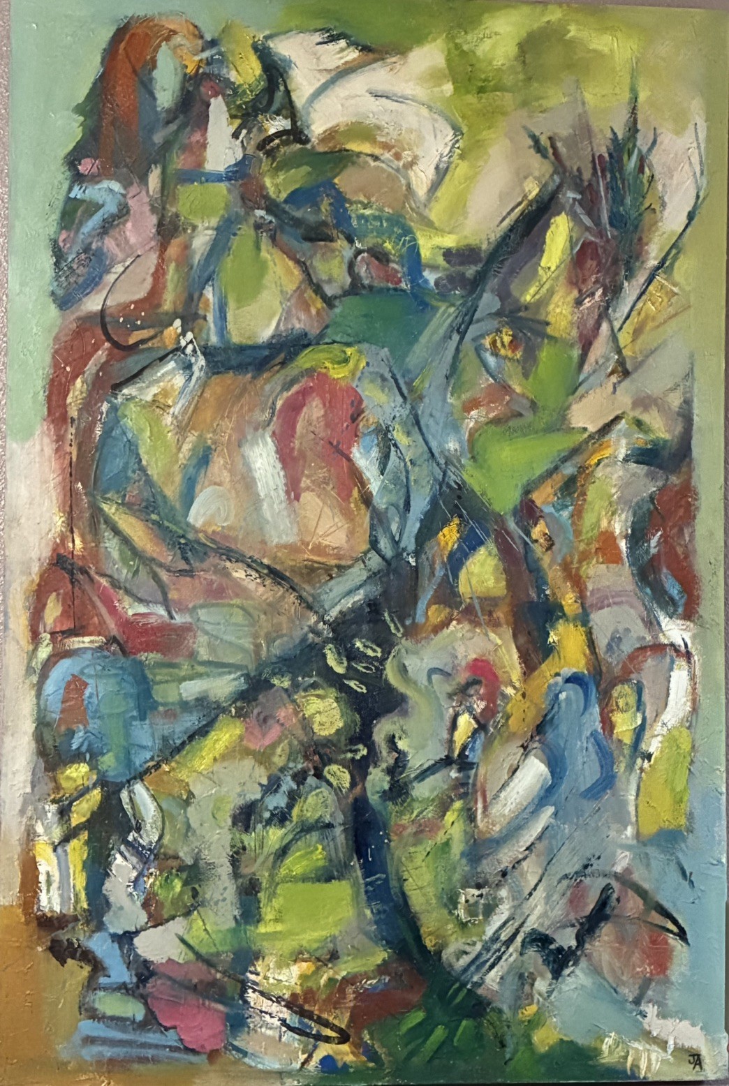 Large Original Abstract Expressionist Oil Painting 32x48 Canvas Untitled 2004 Large Original Abstract Expressionist Oil Painting 32x48 Canvas Untitled 2004