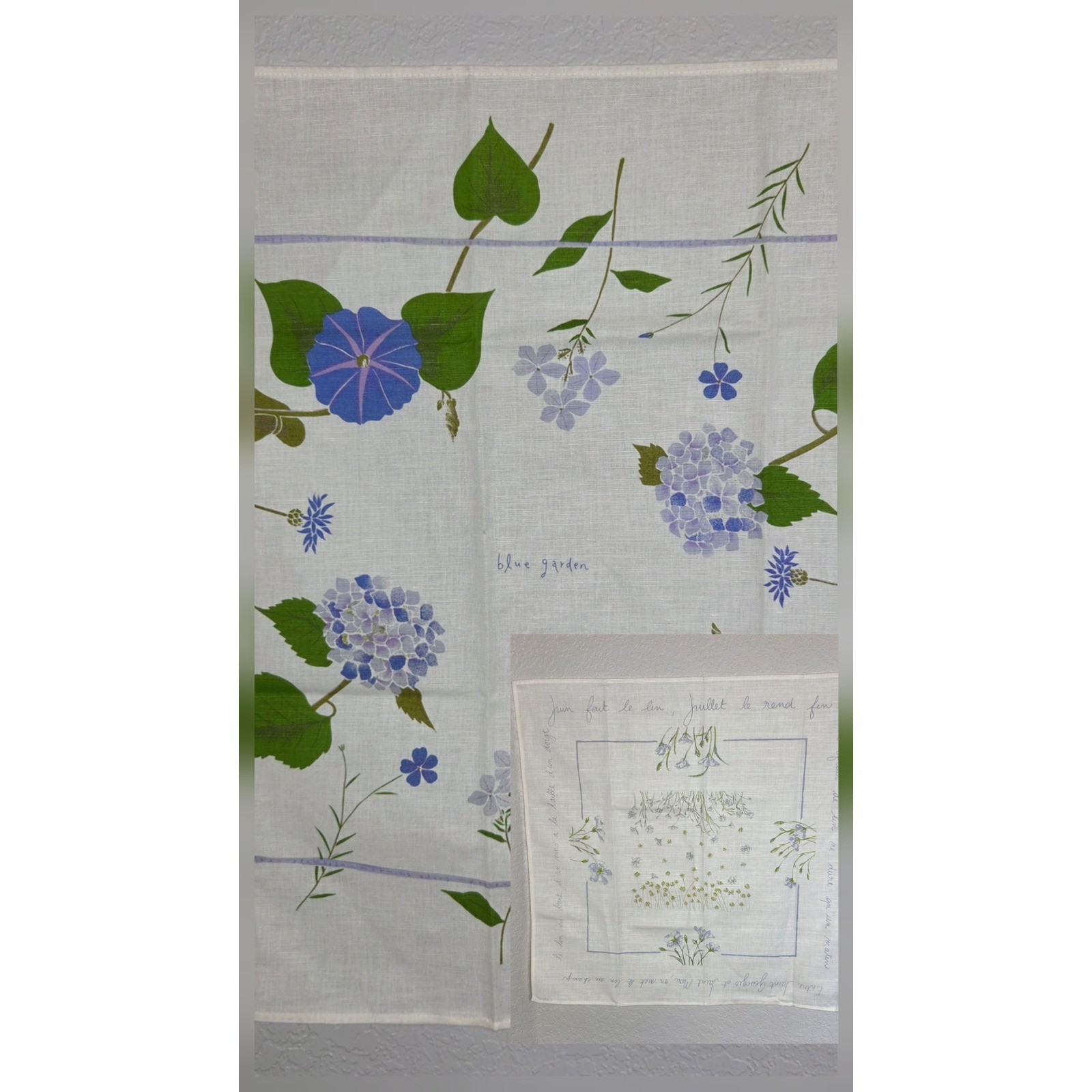 Libeco Lagae Set Of 2 Table Toppers Belgian Linen Floral French Blue Garden