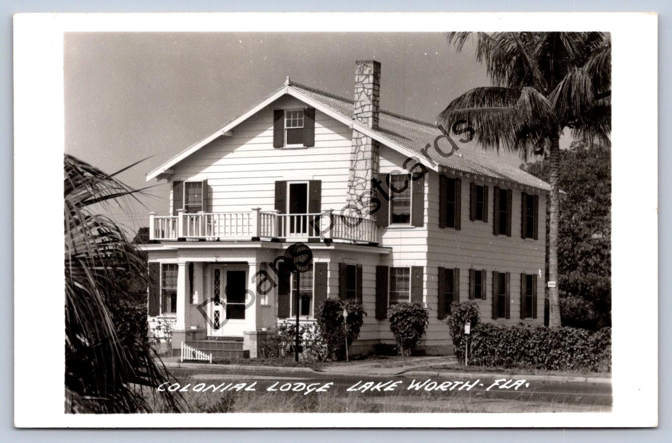K66/ Lake Worth Florida RPPC Postcard L.L. Cook c40-50s Colonial Lodge 192 K66/ Lake Worth Florida RPPC Postcard L.L. Cook c40-50s Colonial Lodge 192