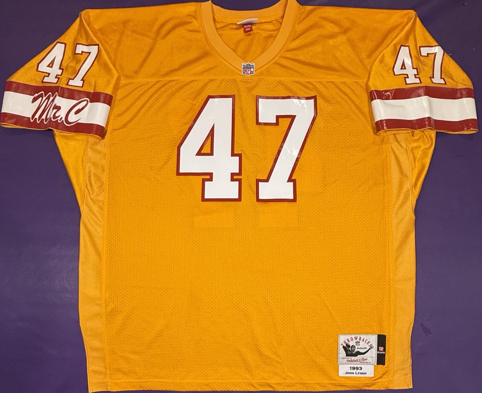Authentic Mitchell & Ness 1993 Tampa Buccaneers John Lynch #47 “Mr. C” Jersey 56 Authentic Mitchell & Ness 1993 Tampa Buccaneers John Lynch #47 “Mr. C” Jersey 56