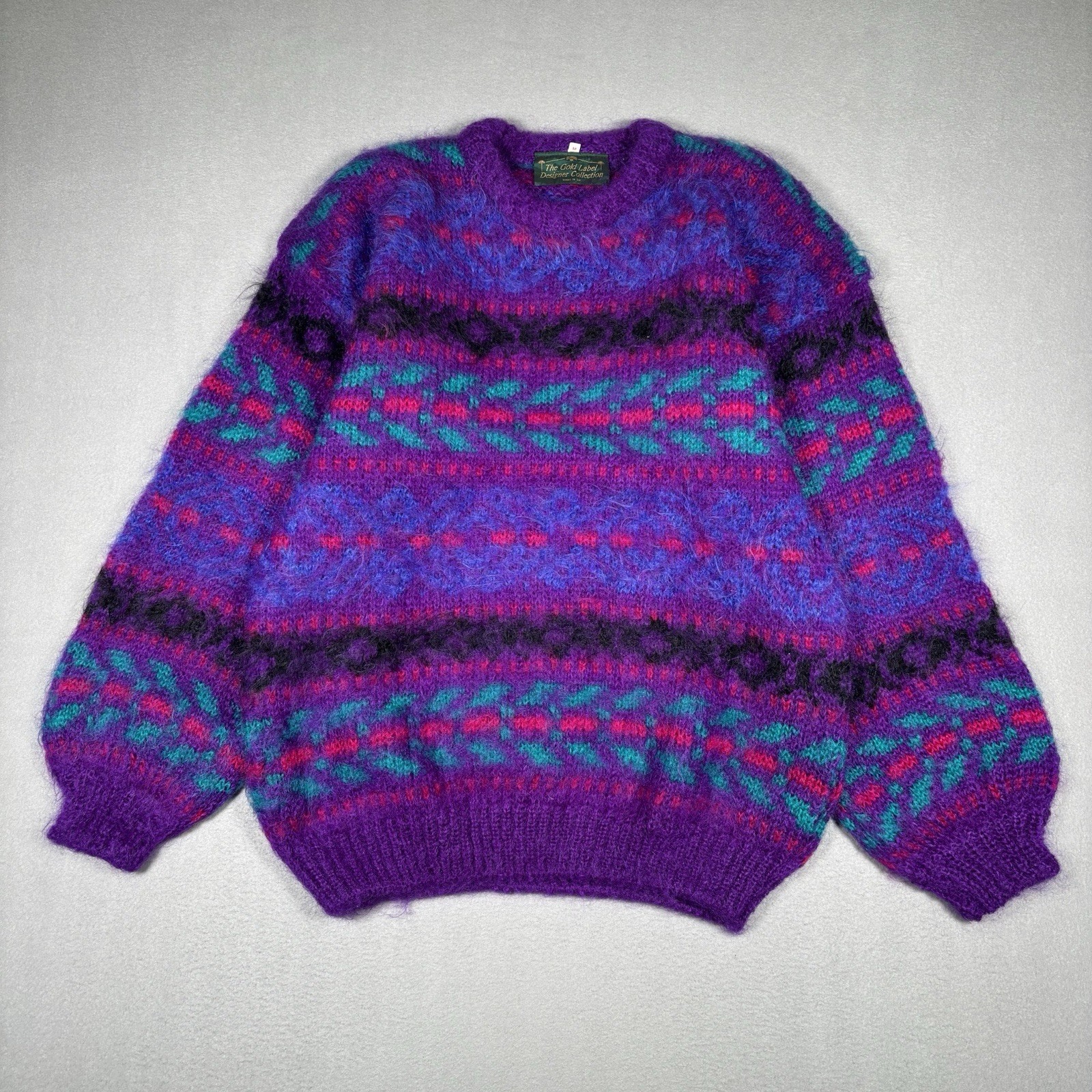 Vintage The Gold Label Designer Collection Mohair Sweater Womens Medium Purple Vintage The Gold Label Designer Collection Mohair Sweater Womens Medium Purple