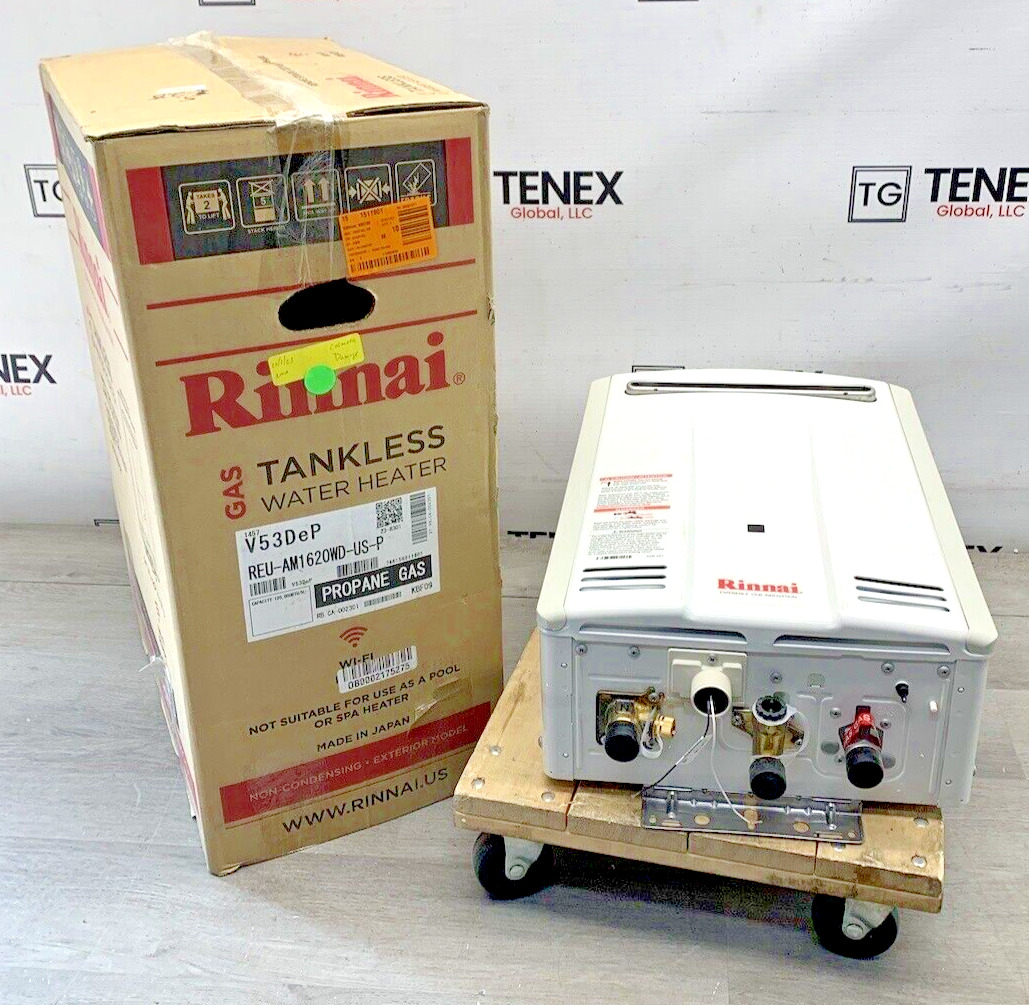 Rinnai V53DeP Outdoor Tankless Water Heater Propane Gas 120K BTU (S-28 #4447)