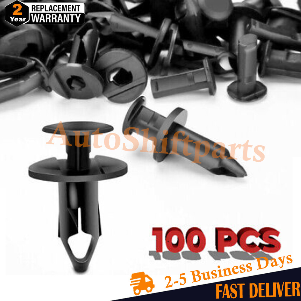 100x 8mm Fender Clips Body Rivets Push Pin for ATV HONDA TRX300EX 450R Rancher