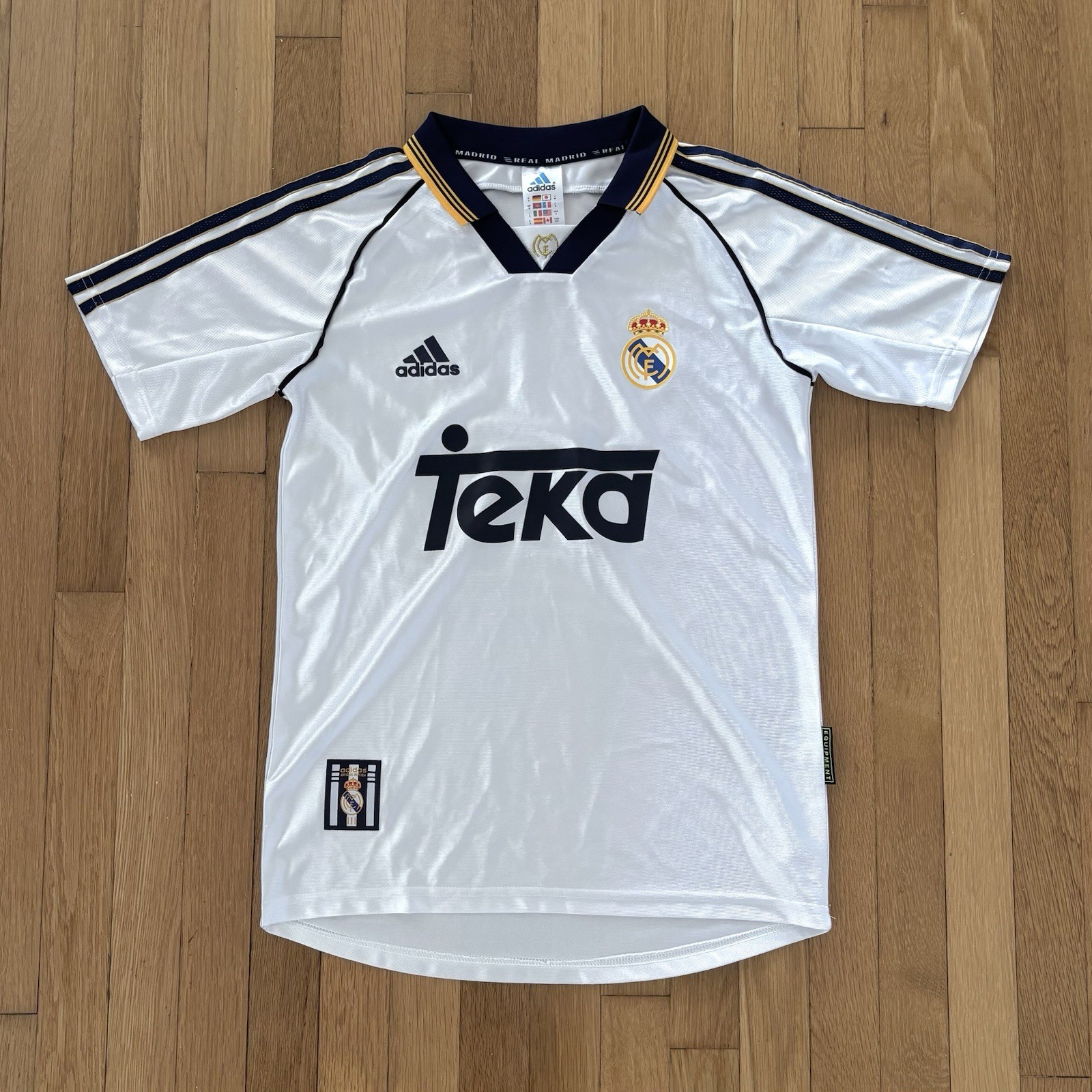 Vintage 1999 2000 Real Madrid Home Jersey Adidas Official Replica Teka Mens S