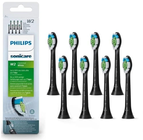 8x Packs Black W2 for Philips Sonicare DiamondClean Toothbrush Heads New 8x Packs Black W2 for Philips Sonicare DiamondClean Toothbrush Heads New