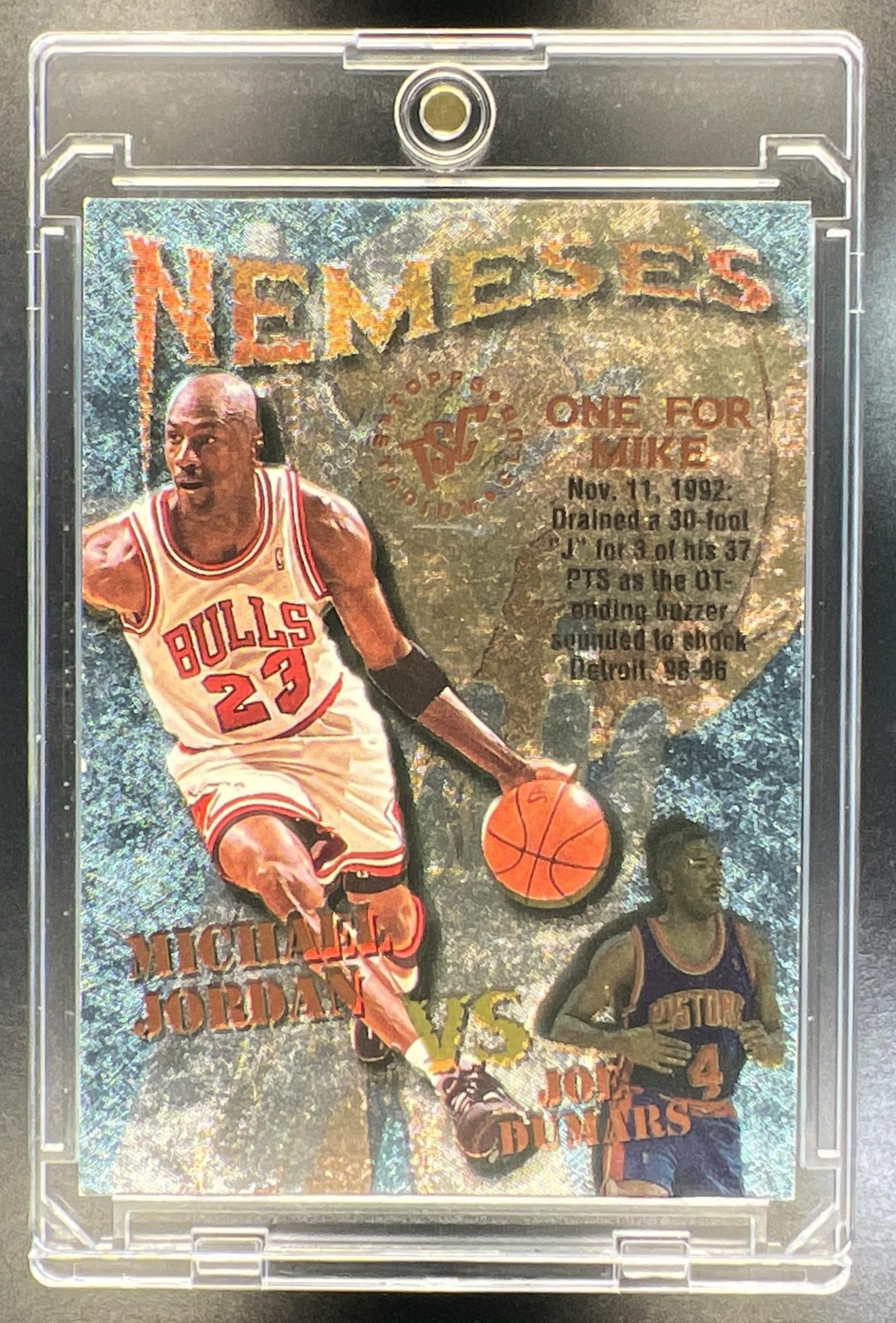 1995-96 Topps Stadium Club Michael Jordan Joe Dumars #N10 Nemeses Chicago Bulls 1995-96 Topps Stadium Club Michael Jordan Joe Dumars #N10 Nemeses Chicago Bulls