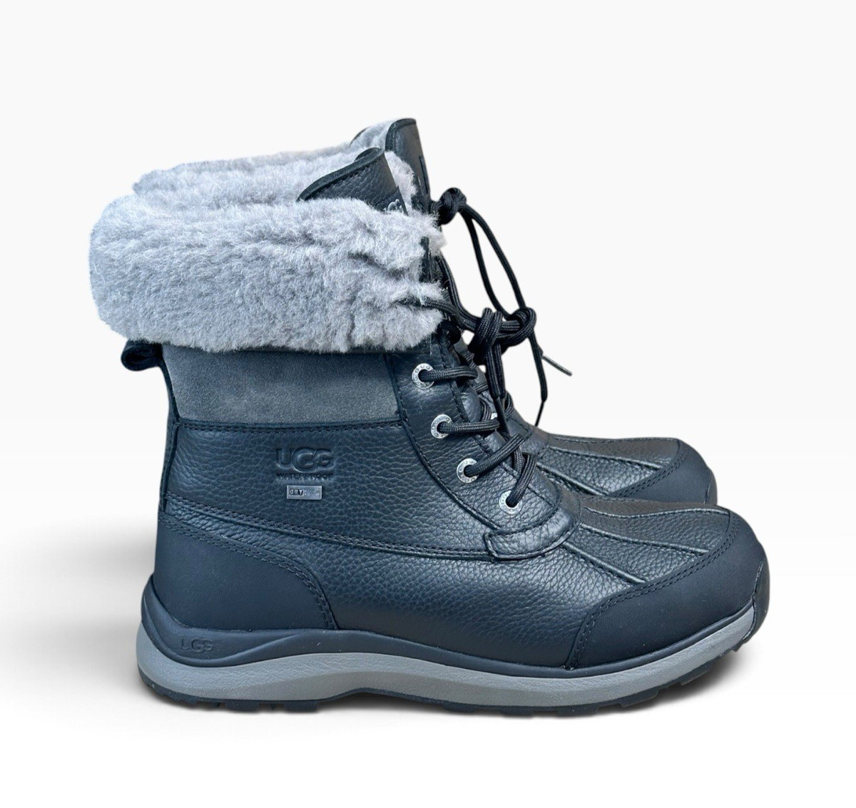 UGG Adirondack III Black Grey Waterproof Leather Snow Boots Sz US 9.5 Women NIB UGG Adirondack III Black Grey Waterproof Leather Snow Boots Sz US 9.5 Women NIB