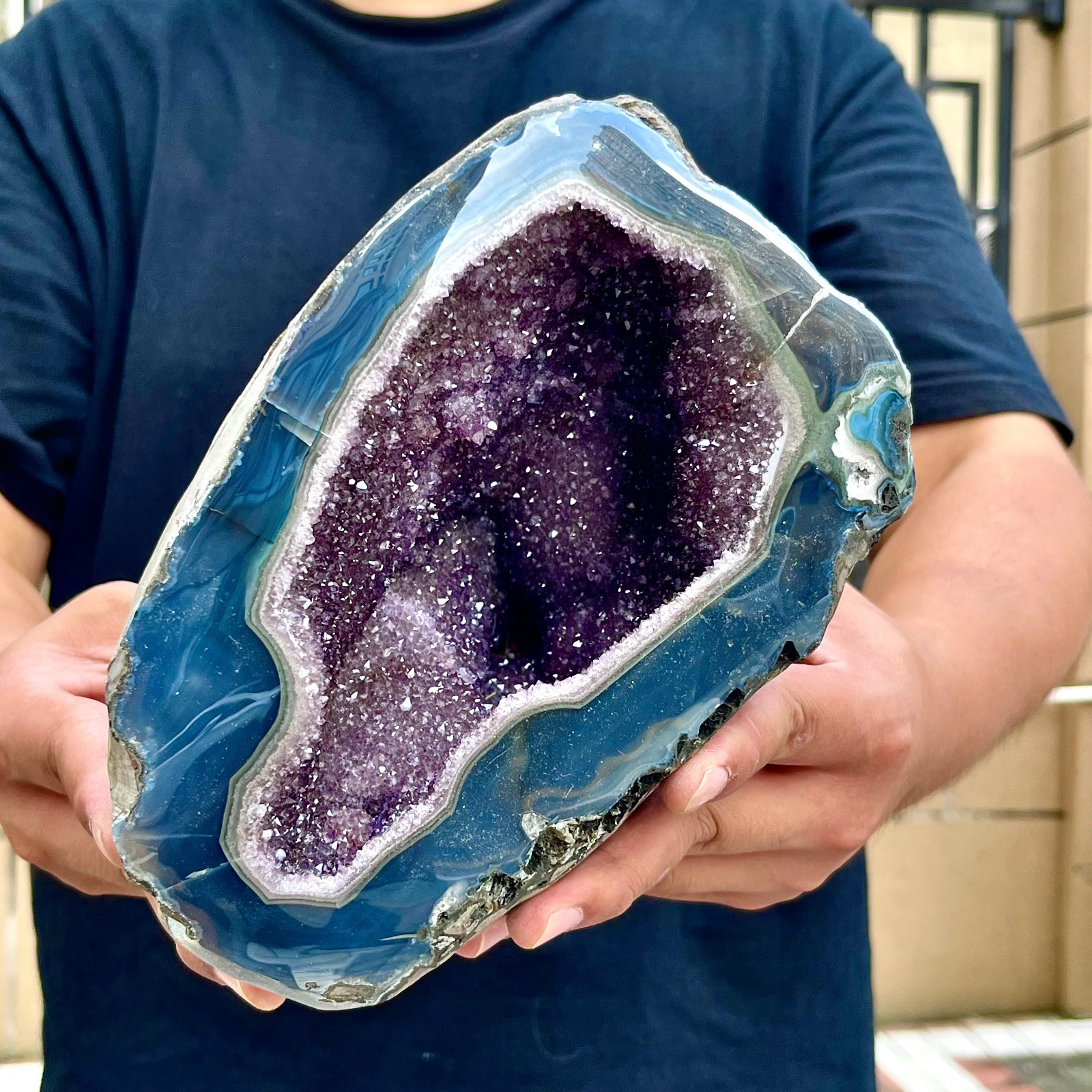 10.12LB Beautiful amethyst money bag, natural Uruguayan mineral crystal