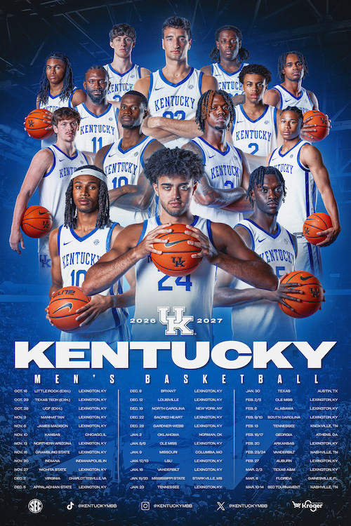 University of Kentucky Wildcats 2026-27 Men\'s Basketball Schedule Poster University of Kentucky Wildcats 2026-27 Men\'s Basketball Schedule Poster