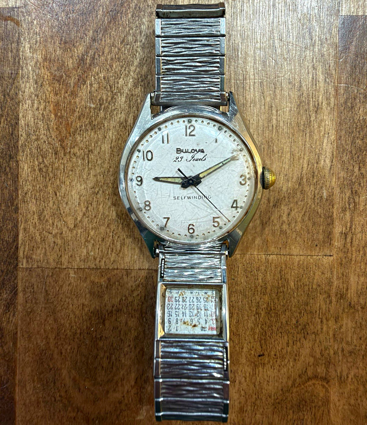 Bulova 1963 Selfwinding Vintage Men\'s 23J 35mm SS Silver Dial automatic watch Bulova 1963 Selfwinding Vintage Men\'s 23J 35mm SS Silver Dial automatic watch