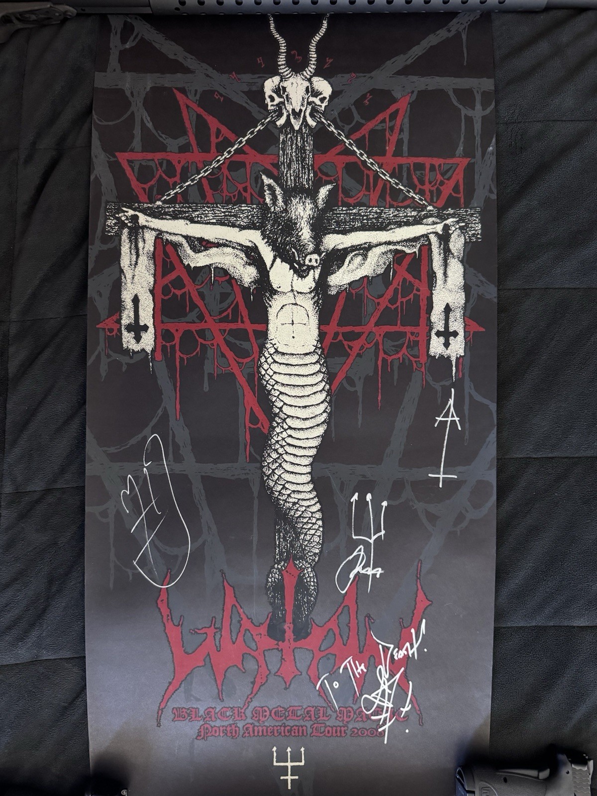 WATAIN RARE SIGNED 2008 US Tour Poster Numbered Poster dissection bathory marduk