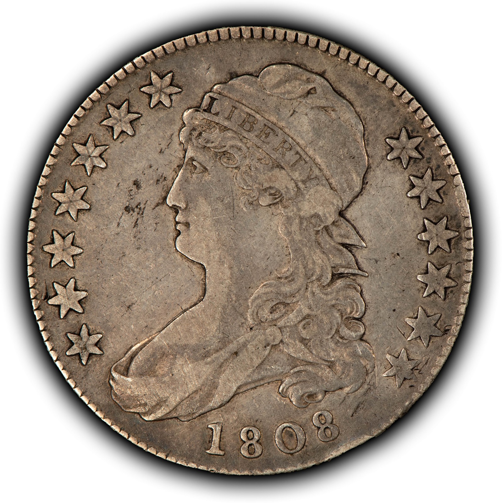 1808 50c Capped Bust Silver Half Dollar - VF - SKU-H3853