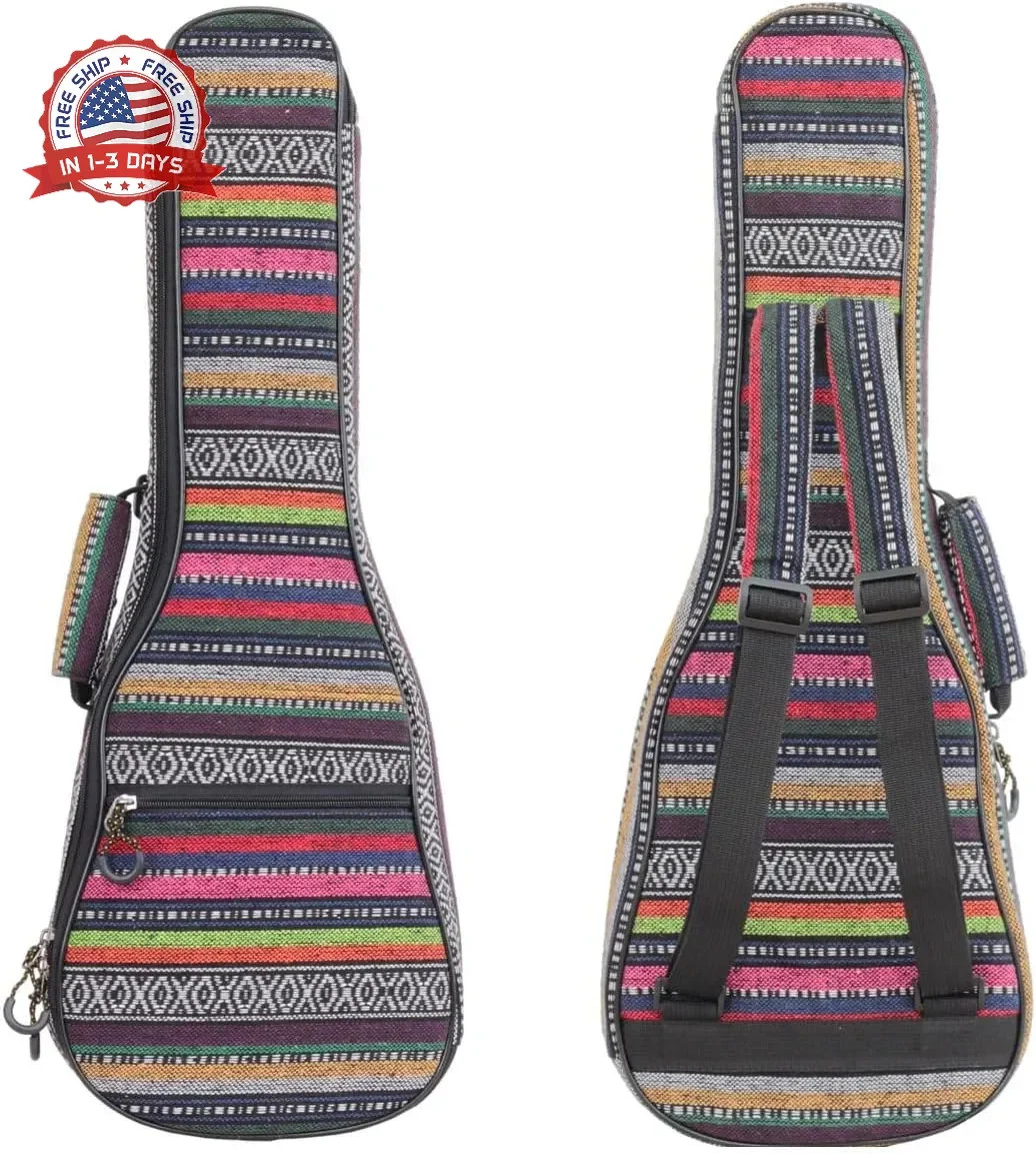 Ukulele Bag,21 23 26 Durable Colorful Ukelele Case with Thicker Pad with D