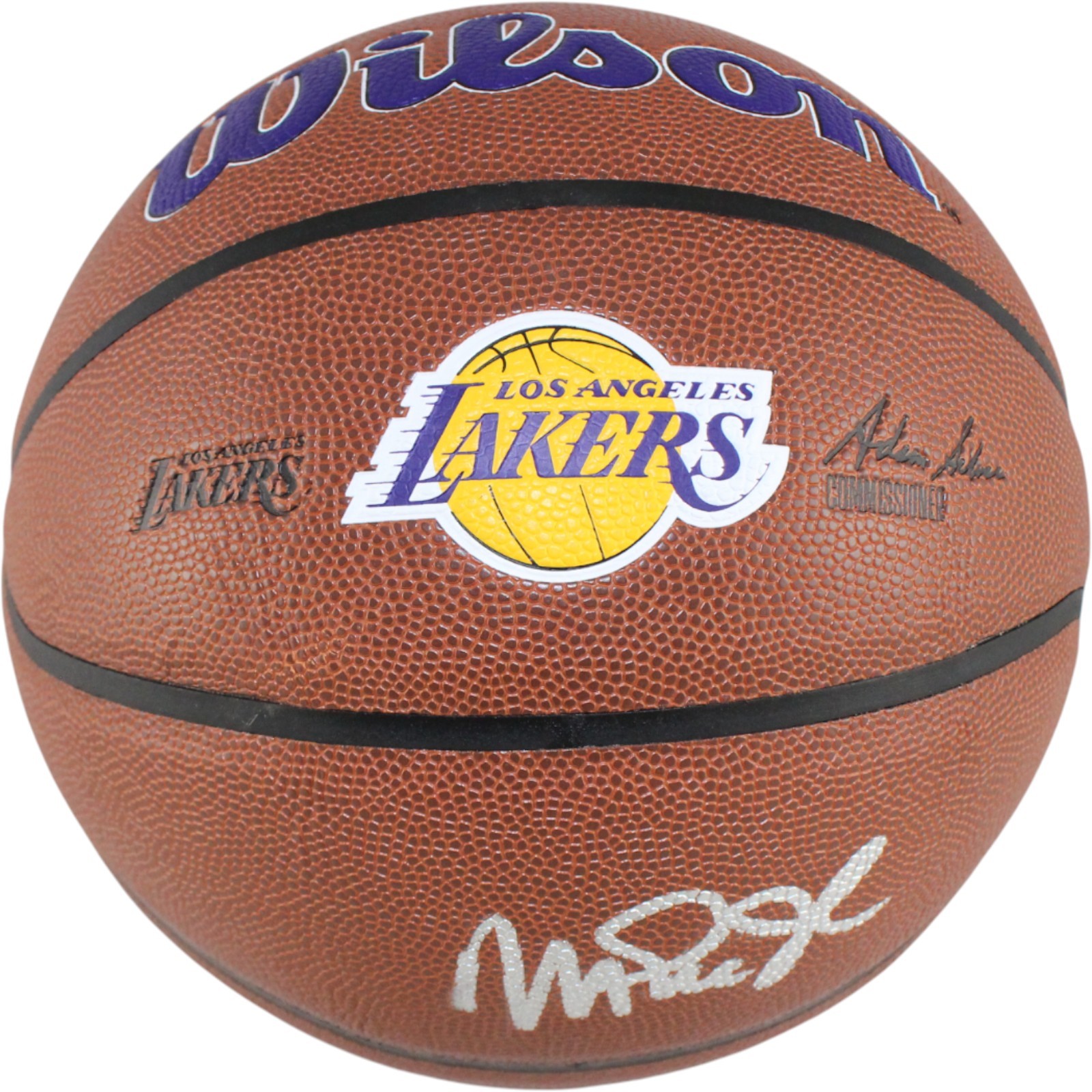 Magic Johnson Autographed Los Angeles Lakers Logo Basketball Beckett WIT 53083 Magic Johnson Autographed Los Angeles Lakers Logo Basketball Beckett WIT 53083