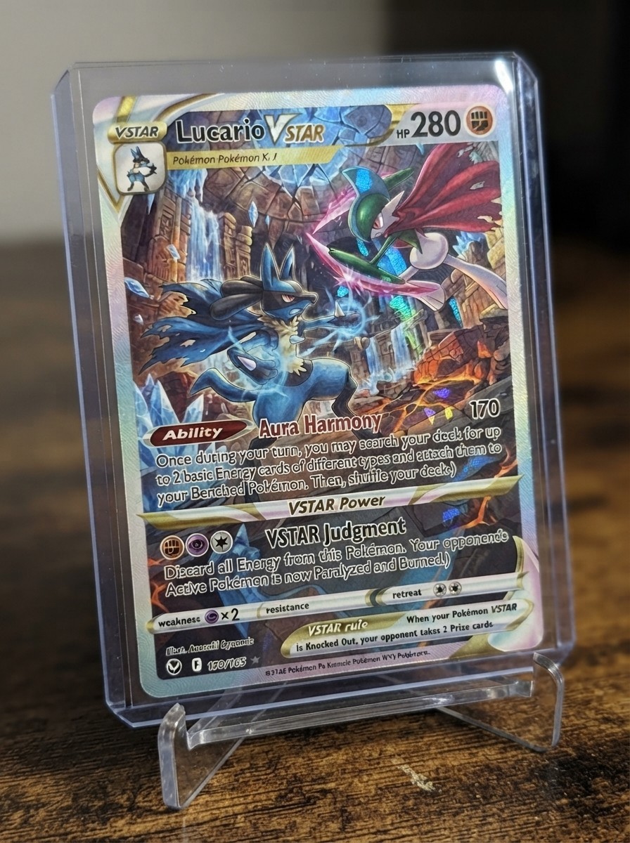 Pokemon Inspired Card Lucario For Gift / Display