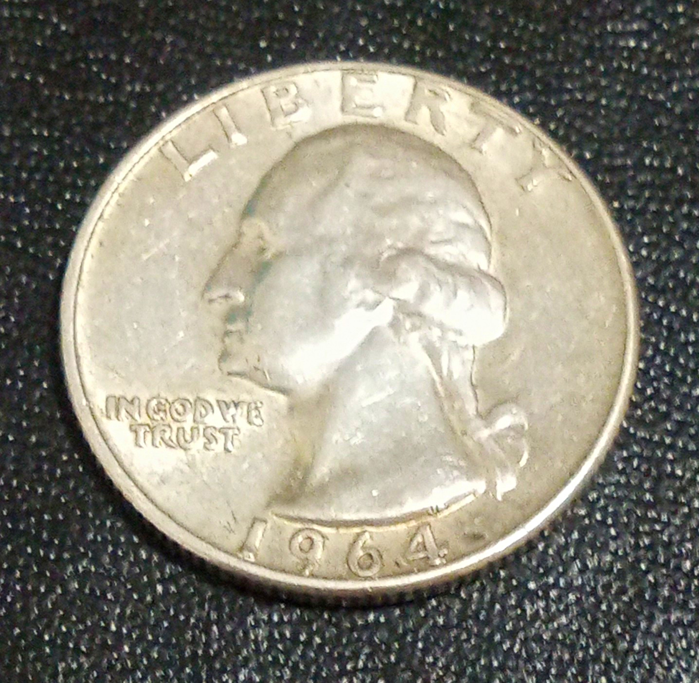 1964-D Washington Quarter 25C Silver Business Strike KM#164 0.9 Fine 1964-D Washington Quarter 25C Silver Business Strike KM#164 0.9 Fine