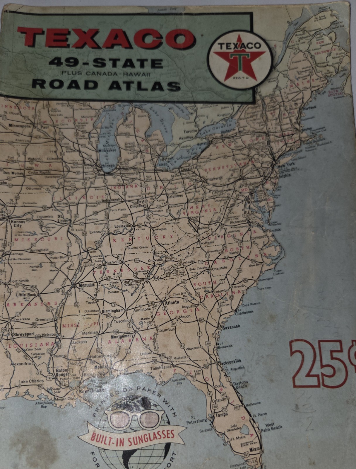 1959 Texaco 49 State Road Atlas U.S. Canada. Pre Hawaii. 1959 Texaco 49 State Road Atlas U.S. Canada. Pre Hawaii.