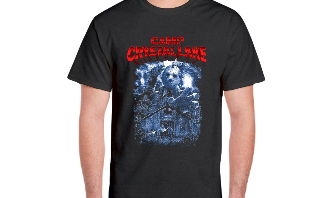 Crystal lake, Horror T-shirt, Vintage Style, Gildan soft  unisex, Black. XL
