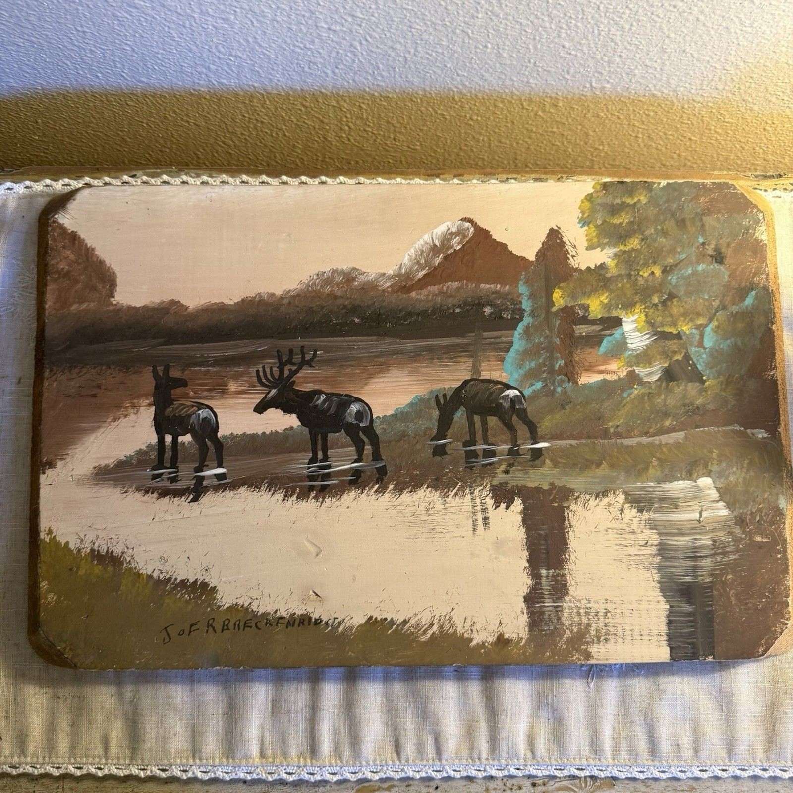 Joe R Breckenridge “Cowboy Joe” Original Oil on Wood plank Signed Joe R Breckenridge “Cowboy Joe” Original Oil on Wood plank Signed