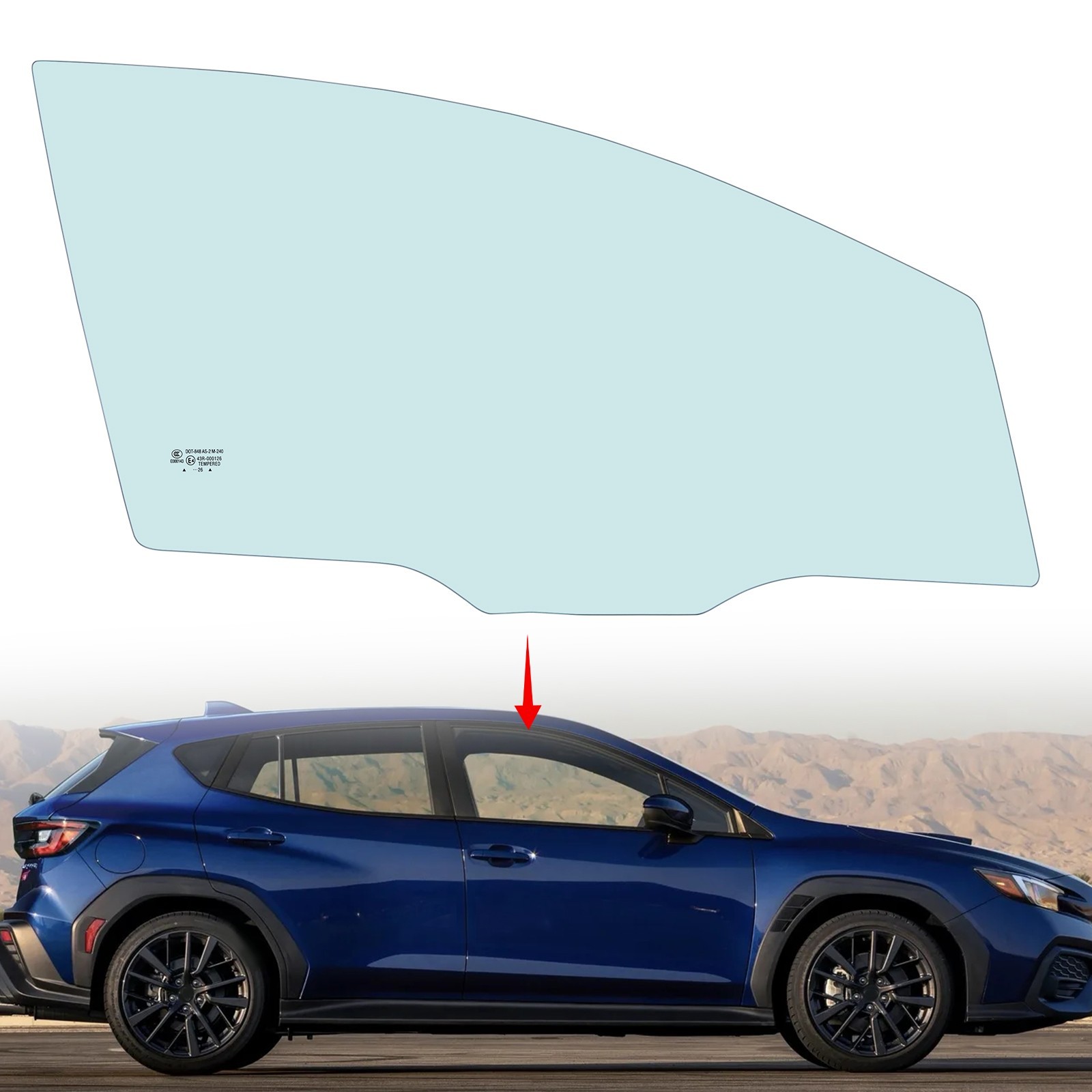 Fits 2012-2016 Subaru XV Crosstrek Impreza Right Side Front Door Window Glass