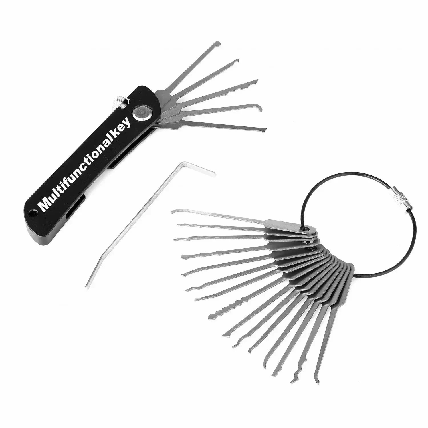 21 in 1 Foldable Locksmith Pick Tool Set Portable Lock Picking Tools Kit 8.5cm