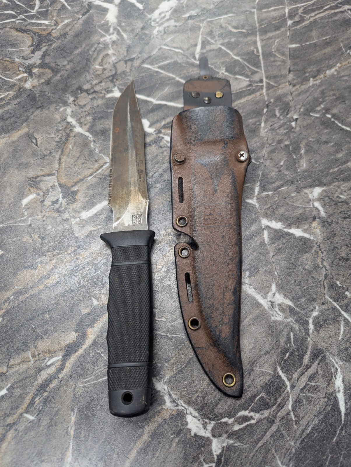 SOG S37 SEAL 2000 Fixed Blade Knife Kydex Grooved Sheath Seki-Japan SOG S37 SEAL 2000 Fixed Blade Knife Kydex Grooved Sheath Seki-Japan