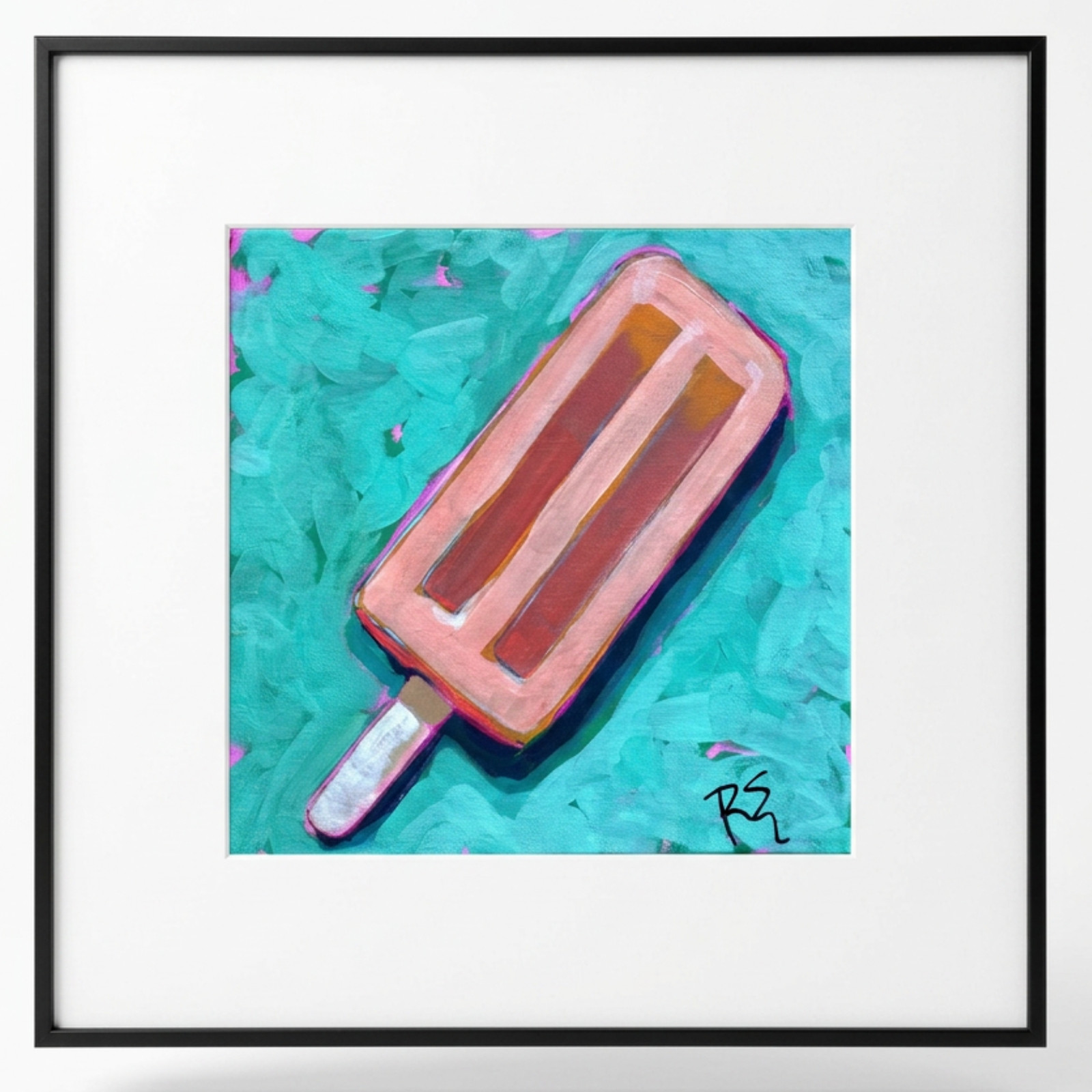 EMBRY Original Acrylic 12x12 Popsicle Painting \