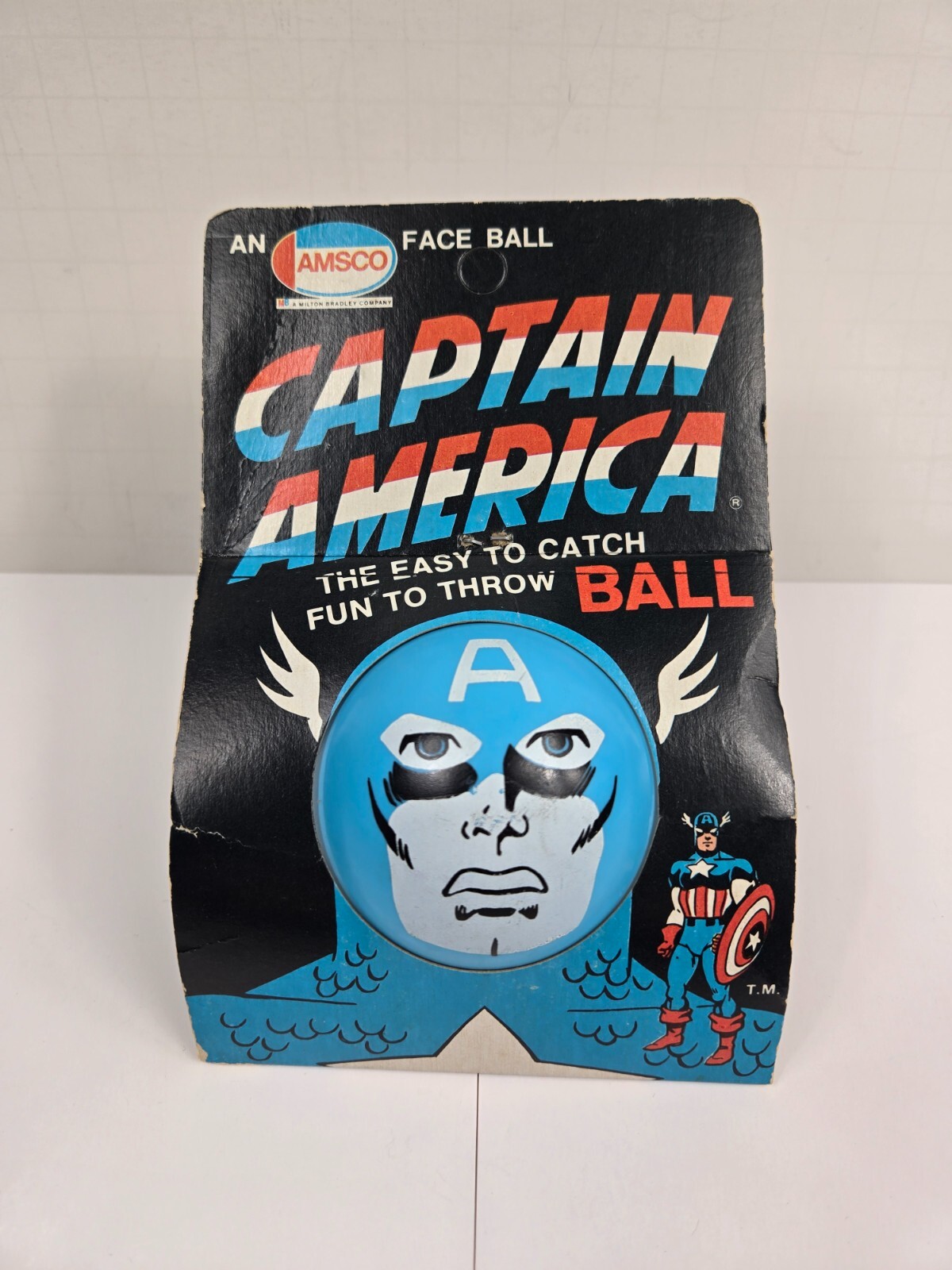 Vintage 1974 Amsco Marvel Captain America Face Ball NOS Vintage 1974 Amsco Marvel Captain America Face Ball NOS