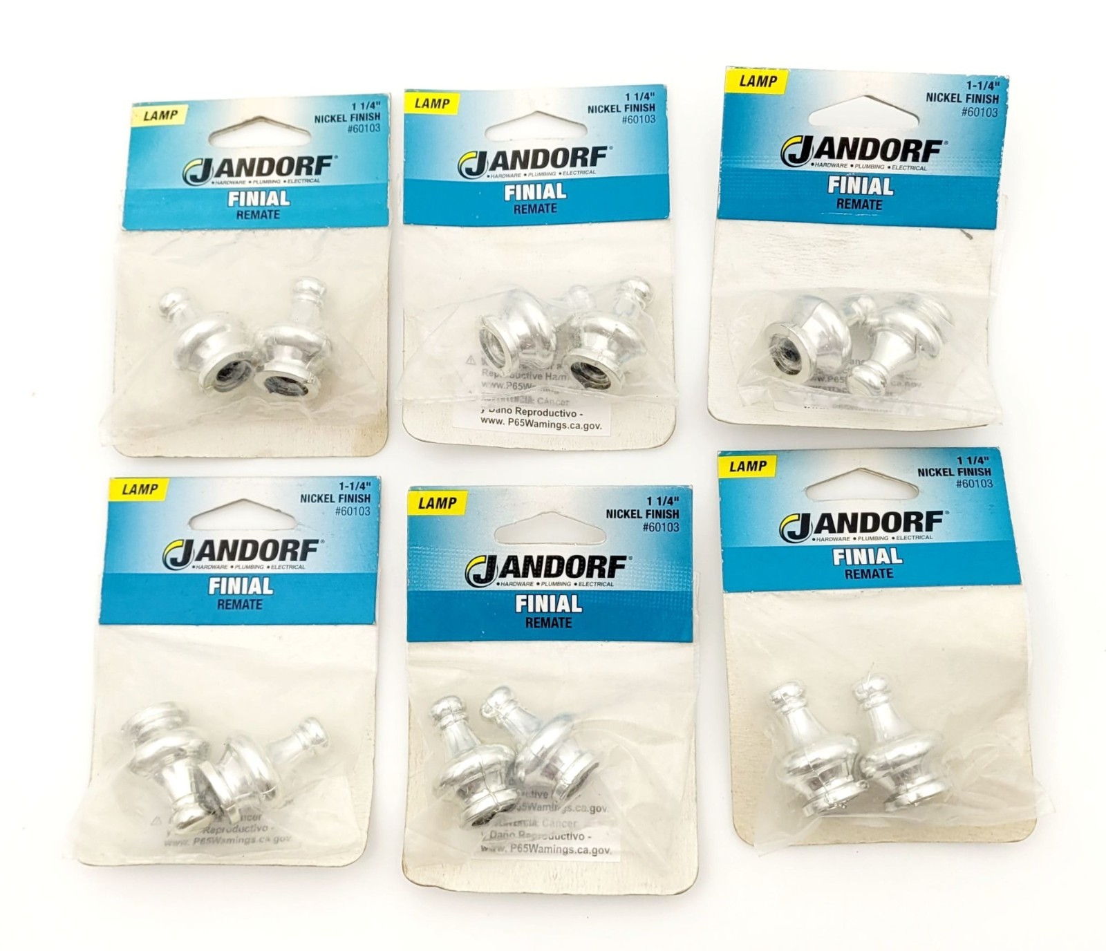 Jandorf 60103 Lot of 12 Nickel Finish 1-1/4\ Jandorf 60103 Lot of 12 Nickel Finish 1-1/4\