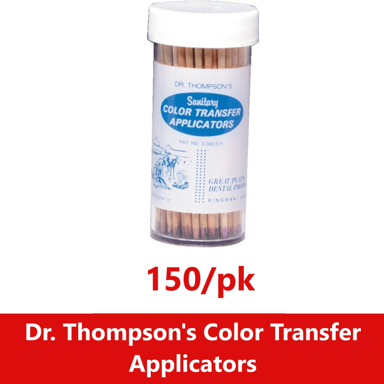 Dental  Dr. Thompson's Color Transfer Applicators, 150/Pk