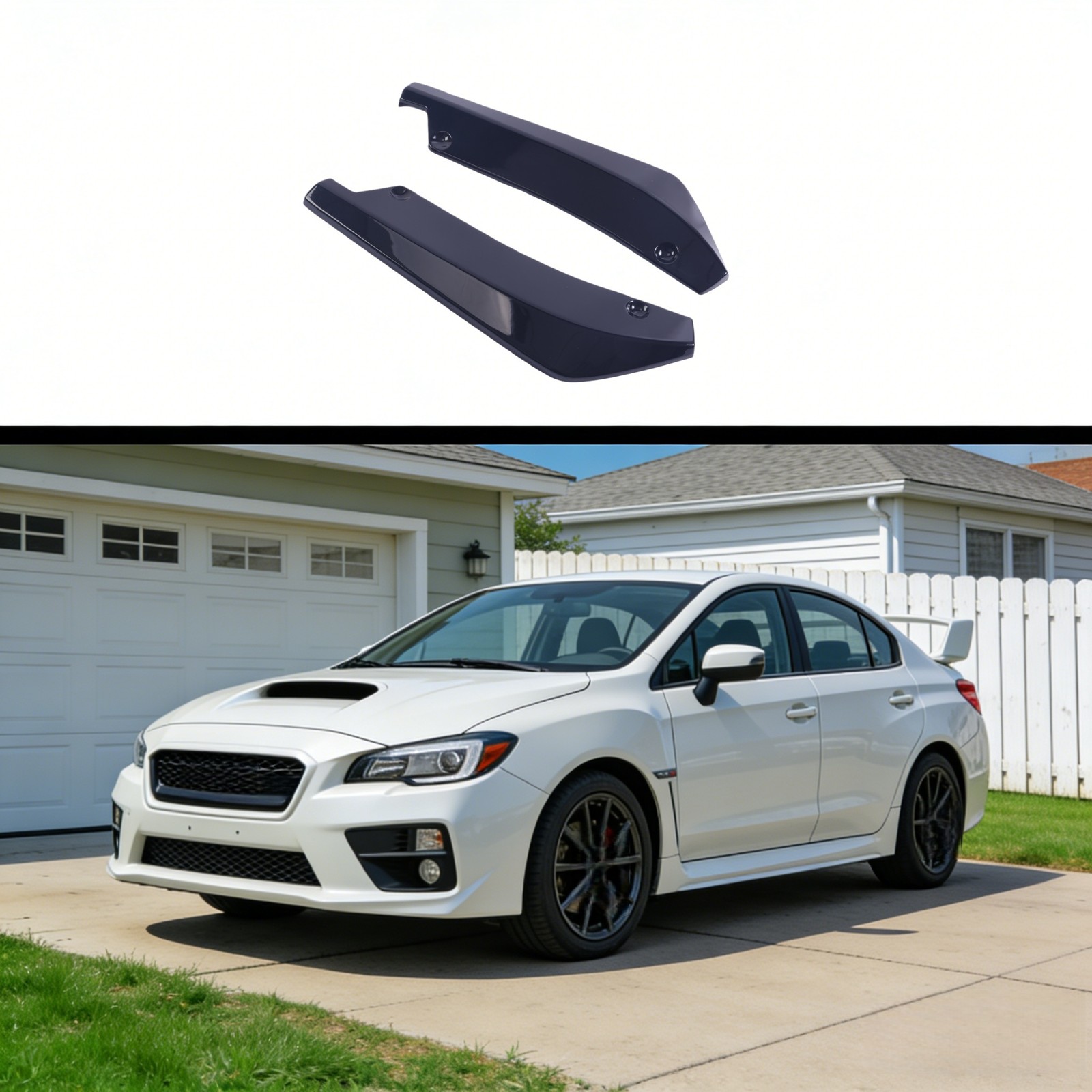 Rear Diffuser Splitter Kit Glossy Black for Subaru WRX STI