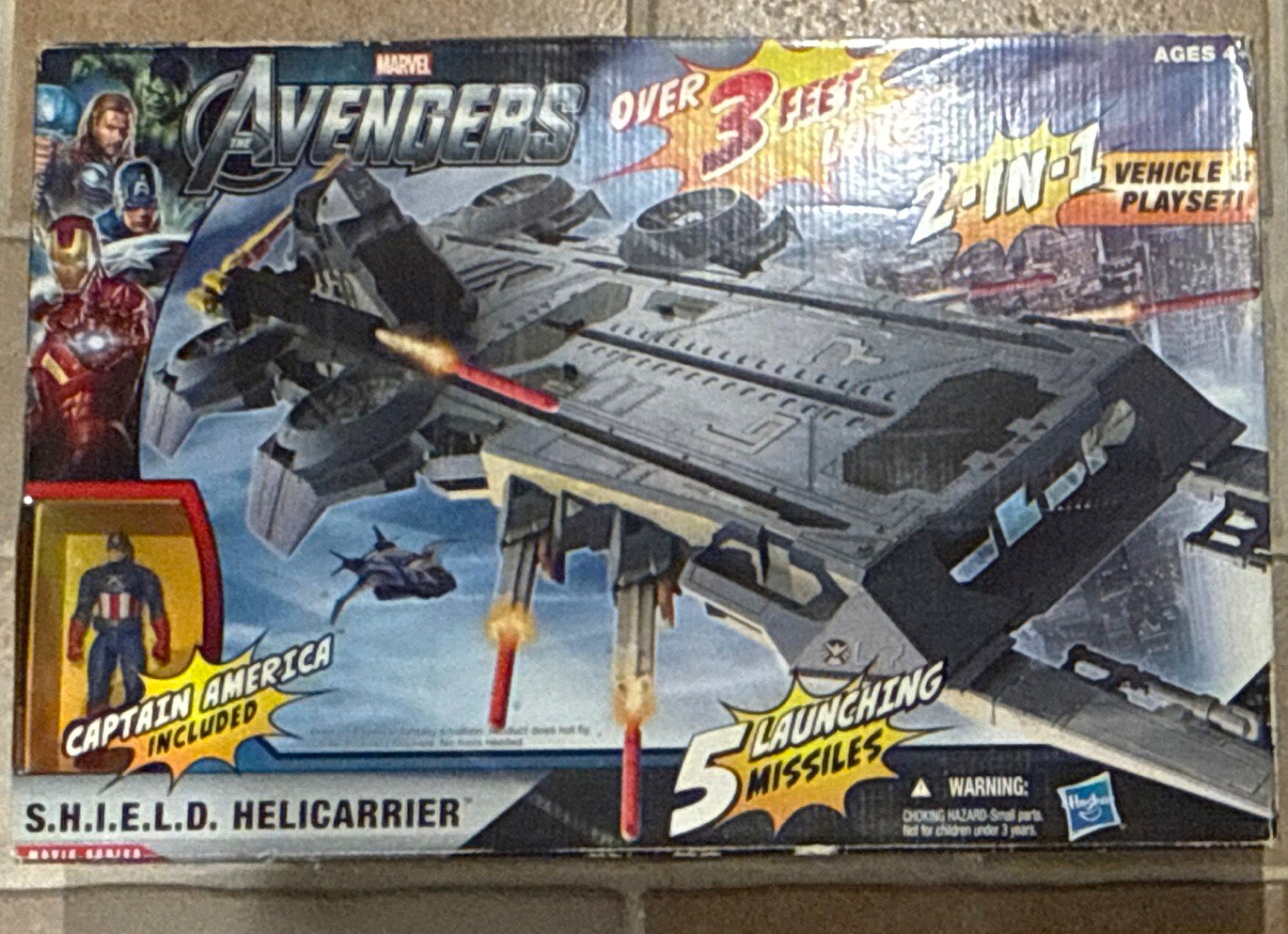 Marvel Avengers S.H.I.E.L.D Helicarrier Vehicle W/Captain America New W Box 2011 Marvel Avengers S.H.I.E.L.D Helicarrier Vehicle W/Captain America New W Box 2011