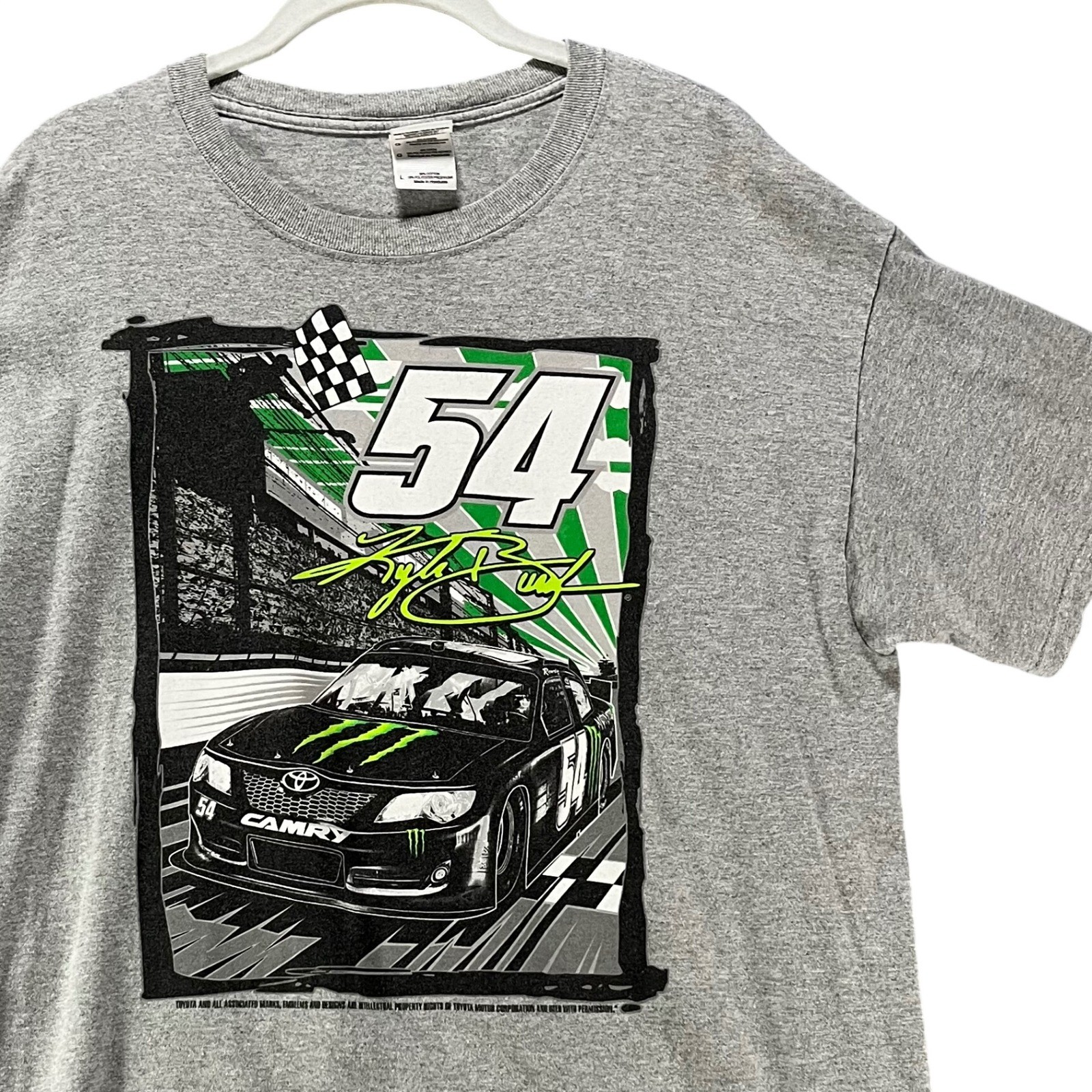 Kyle Busch NASCAR #54 Gildan T-Shirt Mens M Gray Cotton Racing Streetwear Kyle Busch NASCAR #54 Gildan T-Shirt Mens M Gray Cotton Racing Streetwear