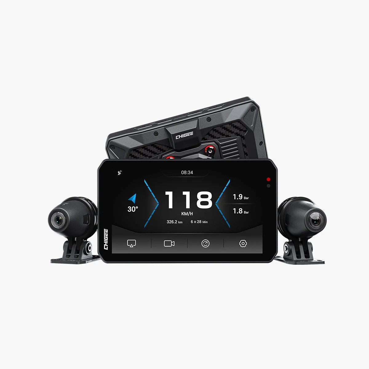 CHIGEE AIO-5 EVO Motorcycle Smart Riding Display CarPlay Android Auto Camera CHIGEE AIO-5 EVO Motorcycle Smart Riding Display CarPlay Android Auto Camera