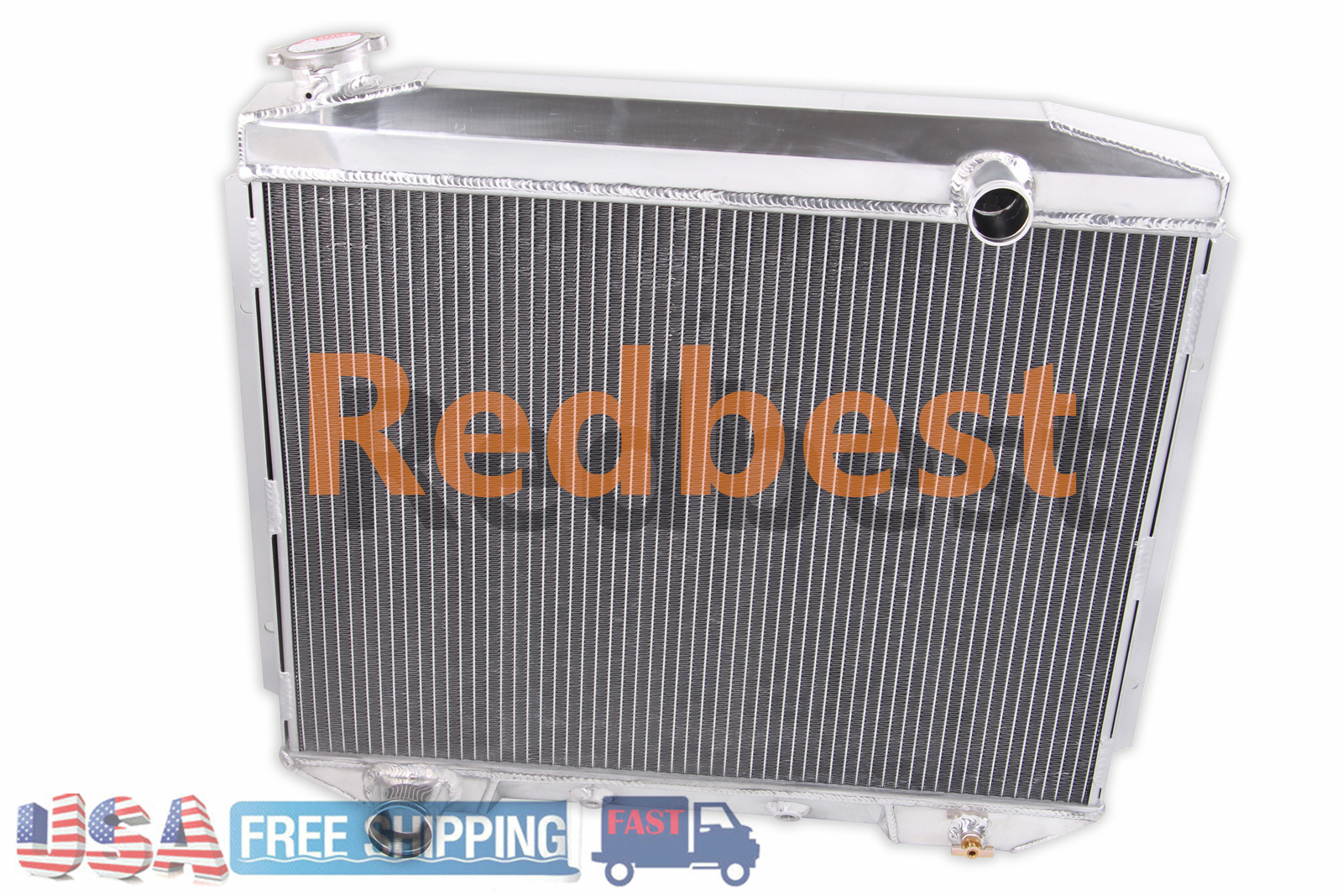 Full Alu 3Row Radiator For 57-59 Ford Fairlane Ranchero/Custom 300 Sedan V8 5.9L