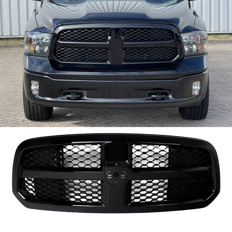 Gloss Black Honeycomb Front Grille For Dodge Ram 1500 2013-2018 Gloss Black Honeycomb Front Grille For Dodge Ram 1500 2013-2018