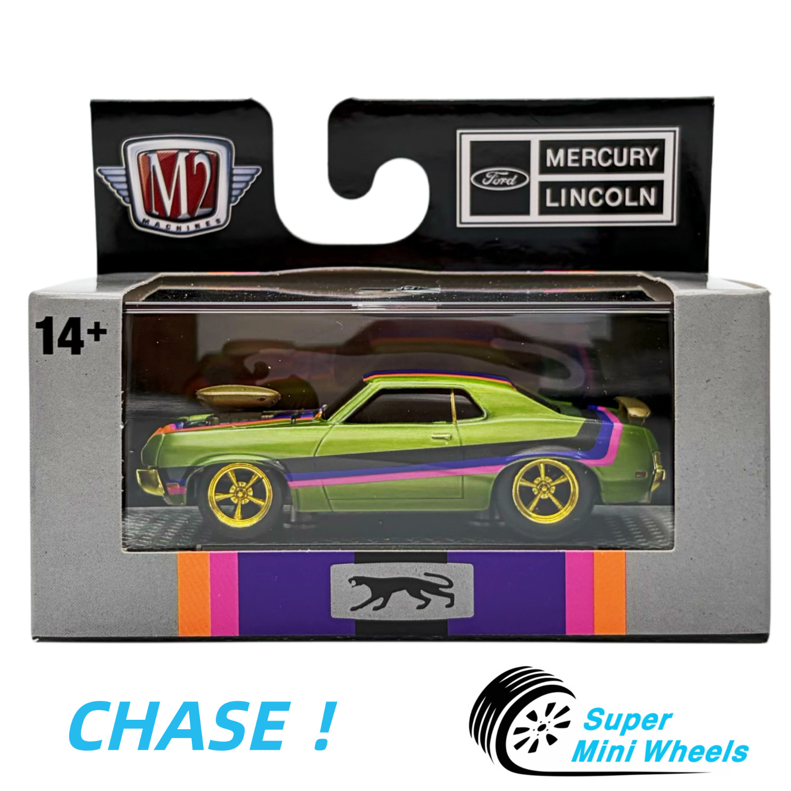 SUPER CHASE M2 Machines 1:64 1970 Mercury Cougar XR7 Silver SUPER CHASE M2 Machines 1:64 1970 Mercury Cougar XR7 Silver