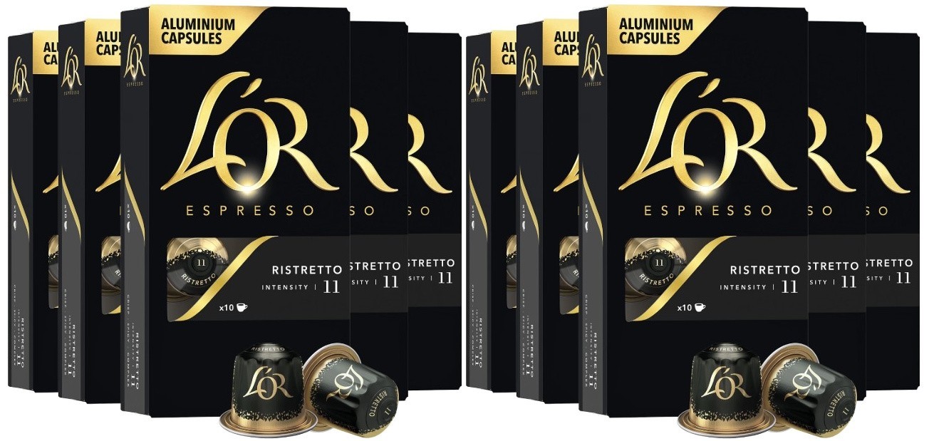 LOR Espresso Coffee Ristretto 11, L'OR BARISTA & Nespresso, 100 Pods, 12/19/2026